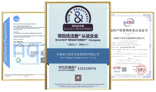安徽省寧國市東波緊固件有（yǒu）限（xiàn）公司證書